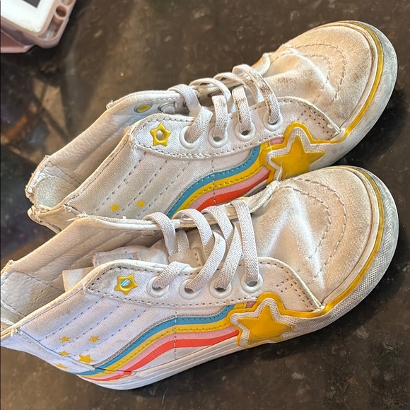 Vans White Star Sneakers size 10 - Picture 1 of 5